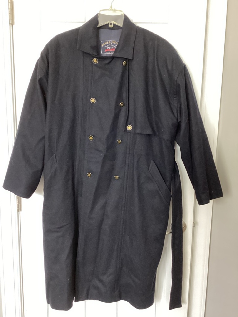 Paul & Shark Navy Double-Breasted Trench Coat